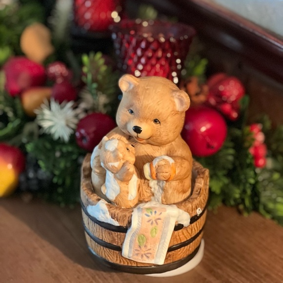 Rare Vintage 1970’s Teddy Bear Musical Moving Wash Tub - Picture 8 of 9